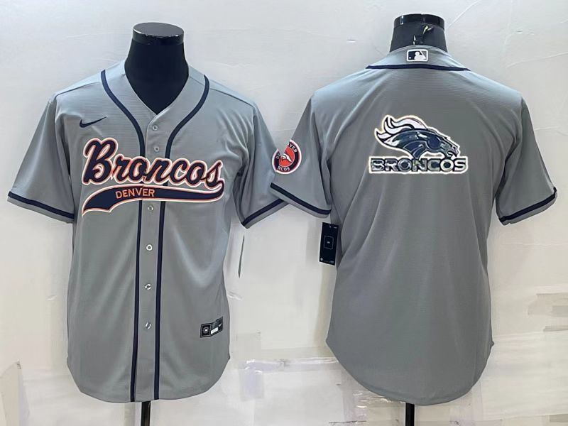 Men Denver Broncos Blank Grey 2022 Nike Co branded NFL Jersey1->denver broncos->NFL Jersey